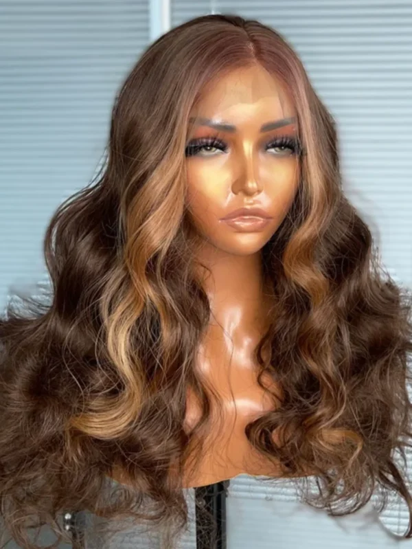 Dream Girl | Long Wavy Brown Balayage Synthetic Lace Front Wig