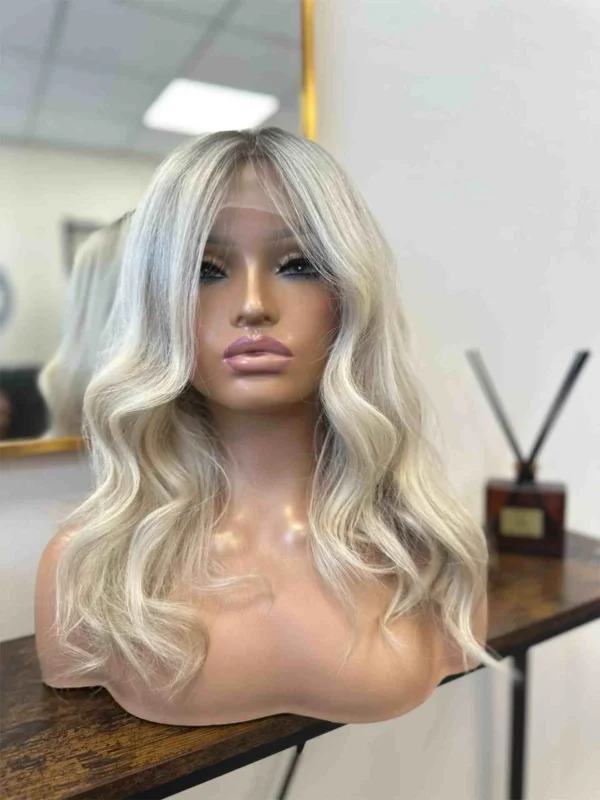 Monroe | Luxe Creamy White Blonde Real Human Hair Wavy Wig