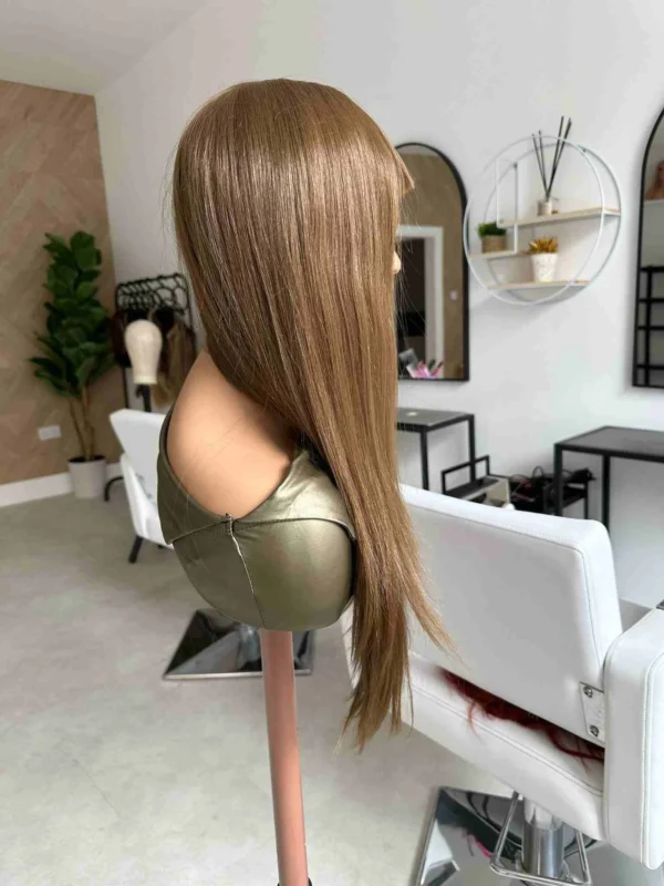 Gia | Long Brown Fringe Synthetic Real Human Hair Wig